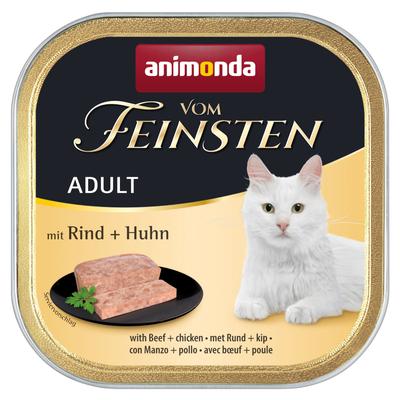 64x100g animonda vom Feinsten Adult mit Rind & Huhn Katzenfutter nass