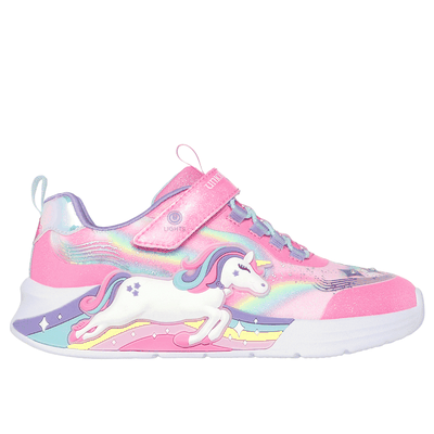 Skechers Girl's S-Lights: Unicorn Chaser Sneaker | Size 12.0 | Pink | Textile/Synthetic