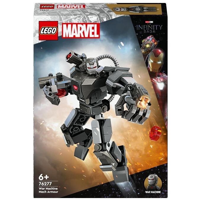 LEGO Marvel 76277 Mech di War Machine, Giocattolo Action Figure per Ba