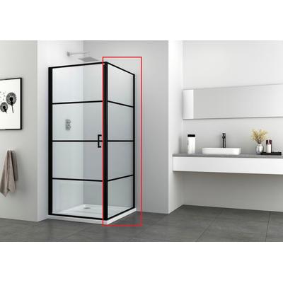 Duschwand SANOTECHNIK "Elite Black Fixglas", schwarz, H:195cm, Duschwände, 88,5-90 cm Breite