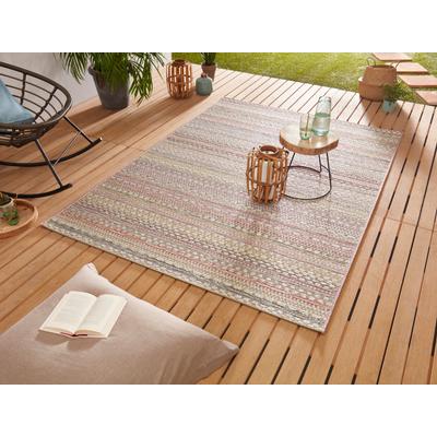 Teppich NORTHRUGS "Pine" Gr. 4, rosa (goldfarben, rosa), B:160cm H:7mm L:230cm, Kunstfaser, Teppiche, In-und Outdoor geeignet, Strapazierfähig und pflegeleicht, Flachgewebe Image