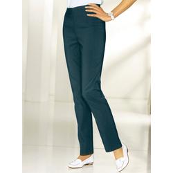 Stretch-Hose CLASSIC BASICS, Damen, Gr. 44, Normalgrößen, blau (petrol), 64% Polyester, 34% Viskose, 2% Elasthan, unifarben, lang, Hosen