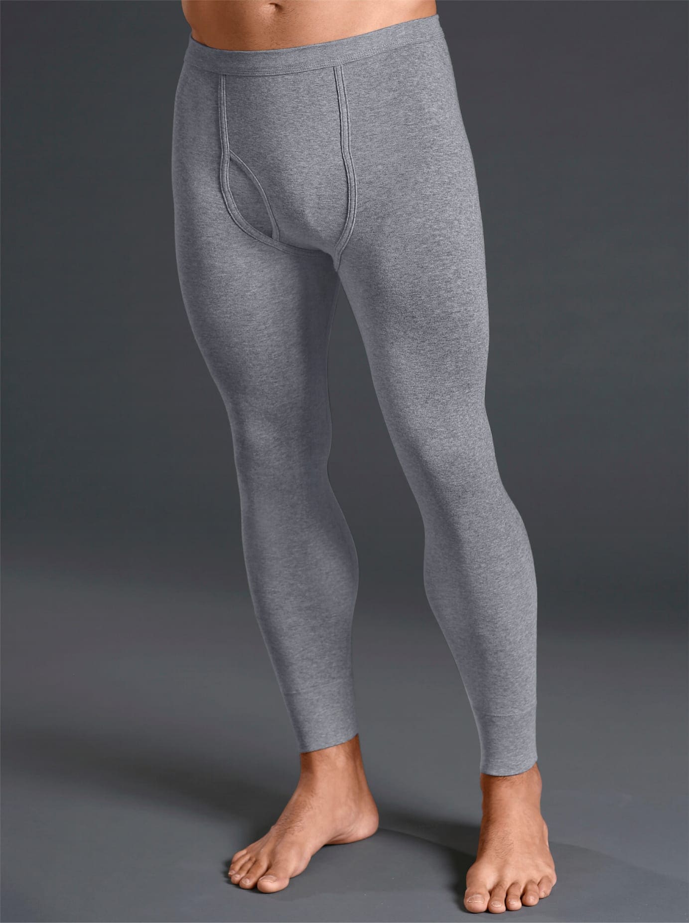 Lange Unterhose KINGS CLUB, Herren, Gr. 9, grau (grau, meliert), 100% Baumwolle, Unterhosen Image