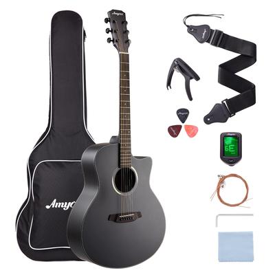 Acoustic Guitar,41"Acoustic Guitar Kit Steel String Cutaway Grand