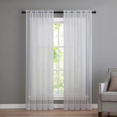 TEMU 2pcs Modern Home Window Decoration, Sheer Voile Curtains For Living Room, Kitchen Tulle Curtains (100cm/39.4in * 200cm/78.7in)