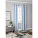 TEMU Textured Solid Blackout Grommet Curtain Panel Pair, Set Of 2, Light Blue, 37" W X 84" L