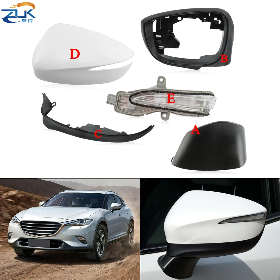 ZUK Accessori Auto Specchio Laterale Copertura Inferiore Specchietto retrovisore Alloggiamento Telaio Indicatori di direzione Per Mazda CX-4 CX-5 2015 2016 2017 2018