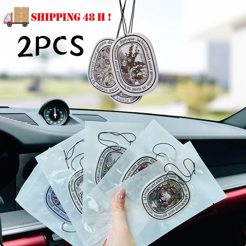 2 Pcs New Car Fragrance Tablets Car Solid Fragrance Car Fragrance Card Pendant Perfume Creative Fragrance Tablets