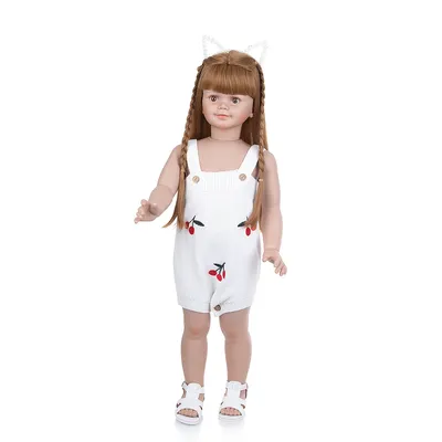 Bebe 30 Inch Full Silicone Reborn Baby Doll Toys Dresses With Knitting Jumpsuit Teddlor Dolls Kids