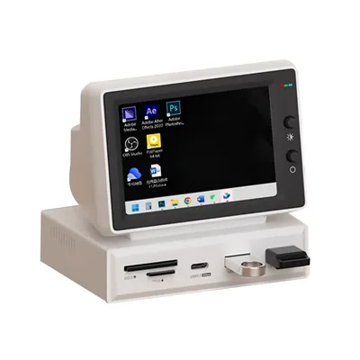 3.5inch IPS Mini Screen AIDA64 Mini PC CPU RAM HDD Data Monitor Display Sub Screen with USB C Hub