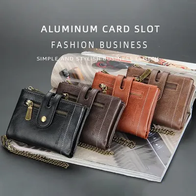 Wallet Men Luxury Large Capacity Crocodile Skin Pattern wallet men leather slim Safe Buckle Multi-grid Faux Leather Wallet