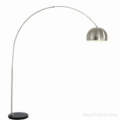 Nordic Marble Floor Lamp Folding Rotary Arc Silver Study Floor Lamps for Living Room Bedroom Deco Lighting Wooden Floor Lamp