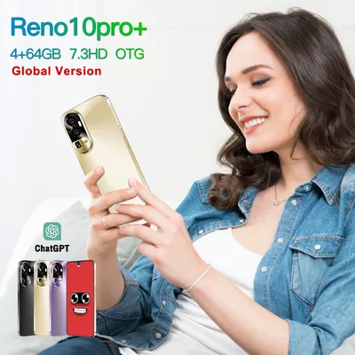 Global VER Reno10 Pro 5G Smart Phone Deca Core 4GB+64GB 7.3 Inch Smart phones Android 13 Mobile