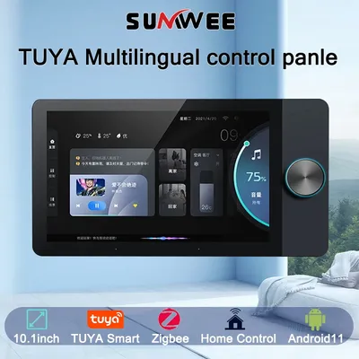 TUYA smart home Controls Panel 8 inch Touch Screen with Zigbee Gateway audio in wall amplifier