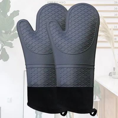 1PC Insulated Oven Gloves Silicone Heat-proof Gloves Oven Mitts Microwave Oven Baking Tools Household Kitchen Bar Bakeware