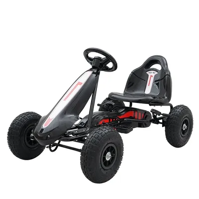3-10 Ages 4-Wheeled Children Go Kart With Rubber Wheel, Steel Frame & Hand Brake Pedal Go-Karts