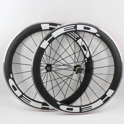 1pair New 700C 60mm clincher rim Road bike matt UD carbon bicycle wheelset with alloy brake surface aero spoke skewers