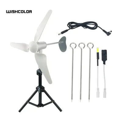 Wishcolor 50W 1-24V High-End Micro Wind Generator Kit Portable Wind Turbine Generator for Outdoor