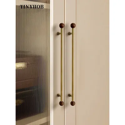 Tinyhob Solid Brass Door Double Single Sided Vintage Bronze Kitchen Refrigerator Appliance Closet