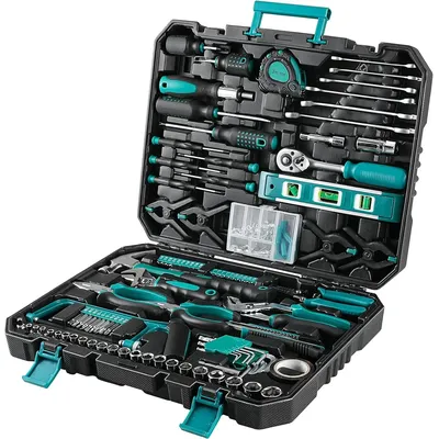 198 Piece Tool Box, Hand Tool Set, Ratchet Socket Tool Set, Screwdriver Set, Home Car Repair Tool,