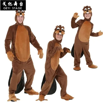 Neue tier biber pyjamas pyjamas pyjamas cartoon pyjamas erwachsene cosplay kostüm unisex onesies Image