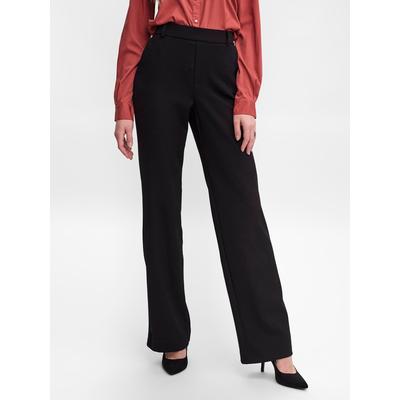 Anzughose VERO MODA "VMMAYA MR STRAIGHT SOLID PANT", Damen, Gr. XL (42), Länge 32, schwarz, Web, Obermaterial: 62% Polyester, 33% Viskose, 5% Elasthan, elegant, Hosen Image