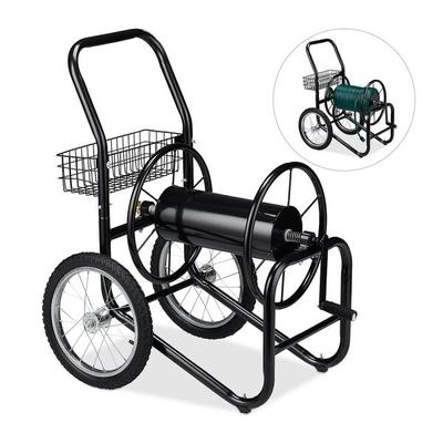 relaxdays Schlauchwagen XL schwarz schwarz
