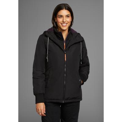 Outdoorjacke KANGAROOS, Damen, Gr. 40, schwarz, Web, Obermaterial: 100% Polyester. Futter: 100% Polyester. Ärmelfutter: 100% Polyester. Wattierung: 100% Polyester, unifarben, casual, figurumspielend, Langarm Rippstrickbündchen, Jacken, für... Image