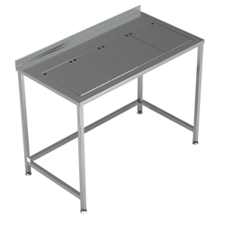 COMBISTEEL Edelstahl-Arbeitstisch – Mit integrierter Tropfschale, 1200 mm breit Image
