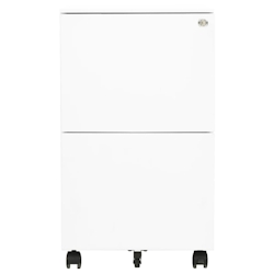 vidaXL Aktenschrank mit Rollen Weiß 39x45x67 cm Stahl Image
