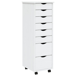 vidaXL Rollschrank mit Schubladen MOSS Weiß Massivholz Kiefer Image