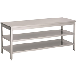 Combisteel Arbeitstisch mit 2 Böden aus Edelstahl 1200x600x900mm Image