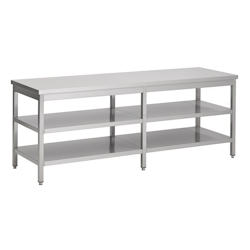 Combisteel Arbeitstisch mit 2 Böden aus Edelstahl 2100x800x900mm Image
