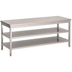 Combisteel Arbeitstisch mit 2 Böden aus Edelstahl 1300x600x900mm Image