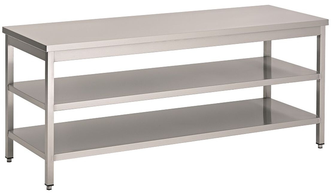 Combisteel Arbeitstisch mit 2 Böden aus Edelstahl 1400x700x900mm Image