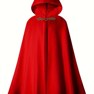 TEMU Classic Clasp Front Hooded Cape, Halloween Anime Cosplay Death Magician Cloak For Stage Performance, Women's Clothing