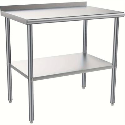 TEMU Stainless Steel 201 36*24in With Back Panel Hotel Workbench