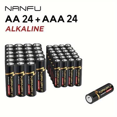 TEMU 48pcs Total 24aa+24aaa Batteries Combo, Aa & Aaa High-performance Batteries , 24 And 24 Batteries For Home, Household Device, Romotes