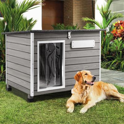 TEMU Dog House Outdoor & Indoor, Wooden Dog Kennel With Raised Feet For Small Dogs, Dog Houses With Removable Floors, Weatherproof Asphalt Roof Kennel For Dogs Outside Pet63