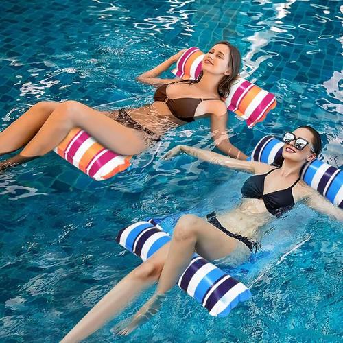 2er-Pack aufblasbare Schwimmbadmatratze, Spielzeug für Erwachsene, 4-in-1 aufblasbares