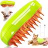 Brosse Vapeur Chat,3-In-1 Brosse Chat Vapeur Vert Brosse a Vapeur Pour Chat Multifonction Brosse