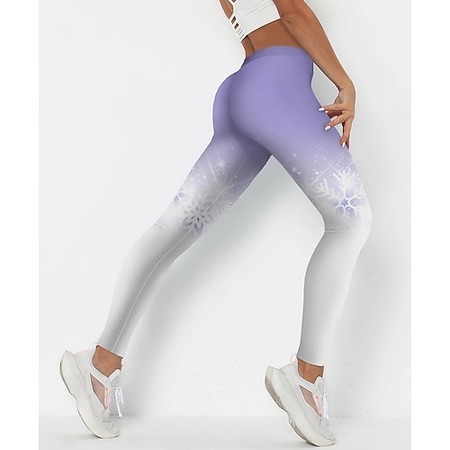 Damen Yogahose Po-Lifting Bauchkontrolle Hohe Taille Pilates Fitnesstraining Fitness Kurze Leggings Unterteile Farbverläufe Stelle Schwarz Gelb Blau Spandex Sport Sportkleidung Dehnbar Schmaler Image