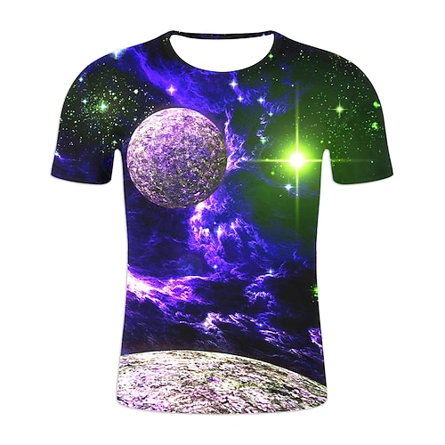 Kindertag Jungen 3D Graphic Farbblock 3D-Druck T-Shirt Kurzarm 3D-Druck Sommer Strassenmode Basic Brautkleider schlicht kinderkleidung 2-12 Jahre Image