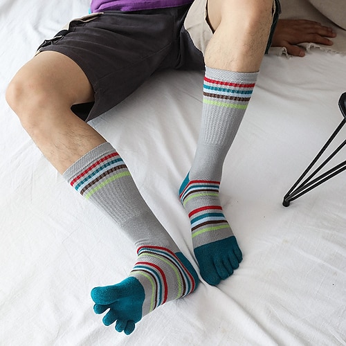 Herren Zehensocken 3 Paar athletische Laufsocken aus Baumwolle mit fünf Fingern Image
