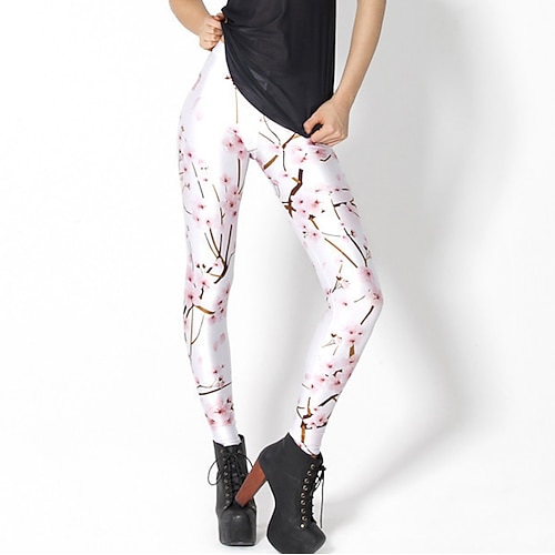 Per donna Collant Ghette Nero / Bianco Verde Blu Vita normale Casuale / sportivo Athleisure Fine settimana Yoga Stampa Elasticizzato Alla caviglia Comfort Cielo stellato Taglia unica / magro