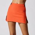 Per donna Gonne da tennis Gonne da golf Gonna Yoga 2 in 1 Sollevamento glutei Controllo addominale Vita Alta Allenamento in Palestra Corsa Fitness Gonna-pantaloncini Pantaloni Blocco di colori Bianco