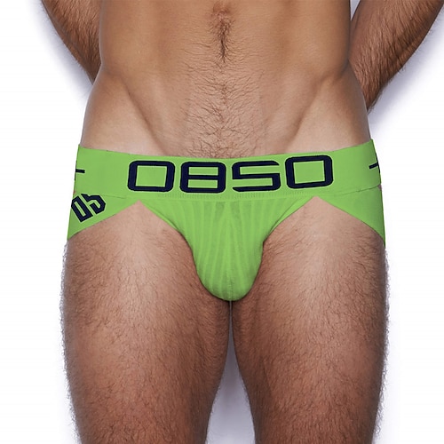 Herren Sport Briefs Laufslip Unterwäsche Sommer Frühling Herbst Winter Baumwolle Leicht Weich Schweißableitend Ultra dünn Atmungsaktiv Aufführung Laufen Fitness Sportbekleidung Sportkleidung Einfarbig Image