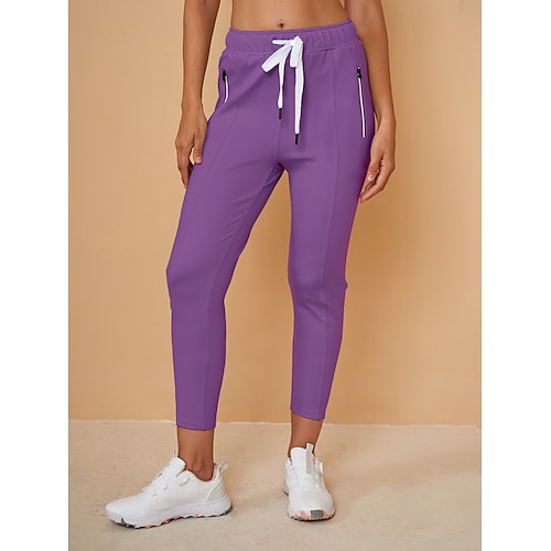 Damen Golf-Jogger Dunkelgrau Waldgrün Violett Unterteile Damen-Golfkleidung, Kleidung, Outfits, Kleidung Image