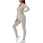 Per donna Pigiama intero Set di allenamento Inverno Zip frontale Tinta unica Body Nero Rosa Elastene Yoga Fitness Allenamento in palestra Fasciante in vita Sollevamento dei glutei Traspirante Sport