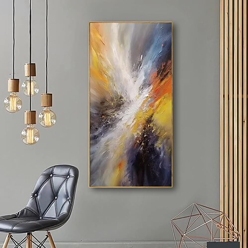 handgemachtes Ölgemälde auf Leinwand, Wandkunst, Dekoration, modern, abstrakt, für die Inneneinrichtung, gerollt, rahmenlos, ungedehntes Gemälde Image